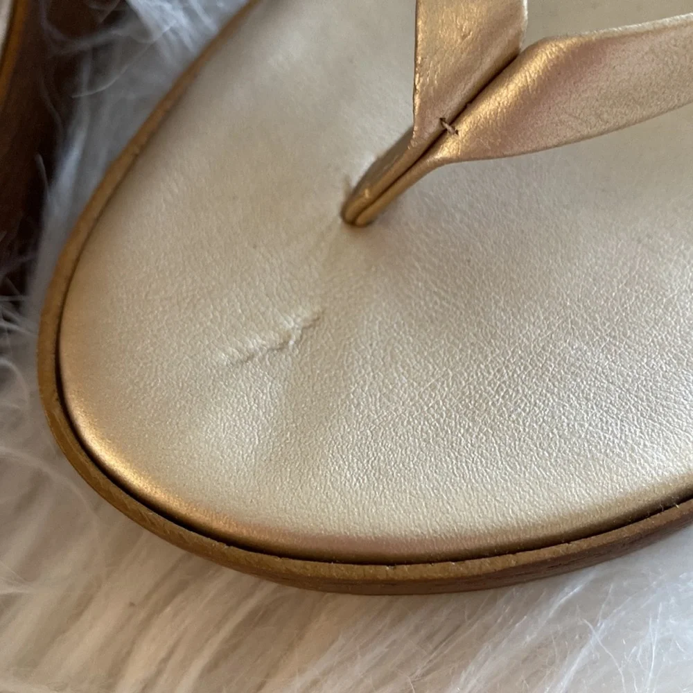 Italian Shoemakers Cream and Brown Wedges - Picture 10 of 16